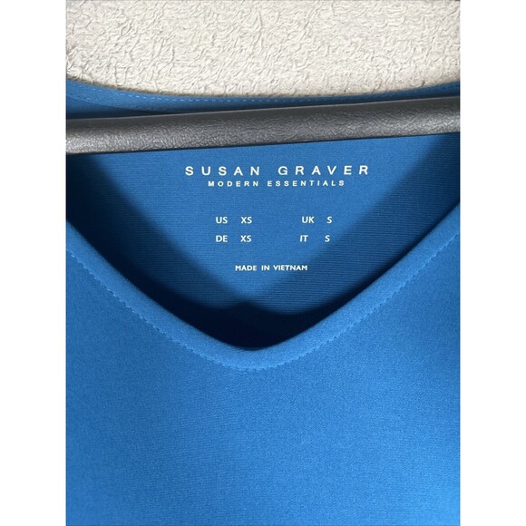 Susan Graver Modern Essentials Long Sleeve Blouse Women’s Size XS Blue - Picture 4 of 9